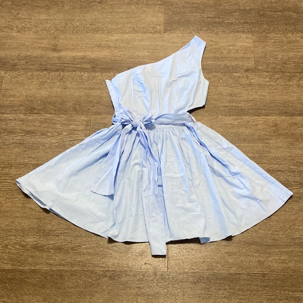 Showpo Mauee Mini One-Shoulder Tie Waist Cut Out Dress
